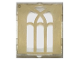 Part No: 60601pb017  Name: Glass for Window 1 x 2 x 2 Flat Front with Arched Tan Window Pattern