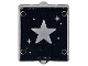 Part No: 60601pb054  Name: Glass for Window 1 x 2 x 2 Flat Front with Star, Sparkles and Dots on Black Background Pattern