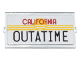 Part No: 60602pb14  Name: Glass for Window 1 x 2 x 3 with License Plate 'CALIFORNIA' and 'OUTATIME' Yellow Sun and Stripes Pattern (Sticker) - Set 10300