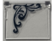 Part No: 60603pb024R  Name: Glass for Window 1 x 4 x 3 - Opening with Dark Blue Ornamental Pattern Model Right Side (Sticker) - Set 41427