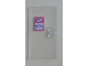 Part No: 60616pb048  Name: Door 1 x 4 x 6 with Stud Handle with 'OPEN 8-20' and Envelope with Red Heart Sign on Dark Pink Background Pattern (Sticker) - Set 41310