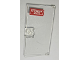 Part No: 60616pb059  Name: Door 1 x 4 x 6 with Stud Handle with White 'NO STATIONARY NO GIFTS' on Red Background Pattern (Sticker) - Set 70912