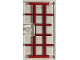 Part No: 60616pb088  Name: Door 1 x 4 x 6 with Stud Handle with Red and Dark Red Window Frame Pattern