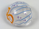 Part No: 61287pb007  Name: Cylinder Hemisphere 2 x 2 with Cutout with Blue Lines and Purple Dots Jelly Mask Pattern