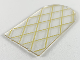 Part No: 65066pb01  Name: Glass for Door Frame 1 x 6 x 7 Arched with Notches and Rounded Pillars with Gold Lattice Pattern