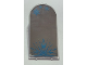 Part No: 65066pb03  Name: Glass for Door Frame 1 x 6 x 7 Arched with Notches and Rounded Pillars with Mirror and Metallic Light Blue Ice Crystal and Snowflakes Pattern (Sticker) - Set 41168