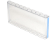 Part No: 65735pb02  Name: Windscreen 1 x 10 x 4 with Bright Light Blue Stripe Pattern on Both Sides (Stickers) - Set 77942