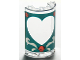 Part No: 85941pb026  Name: Cylinder Half 2 x 4 x 5 with 1 x 2 Cutout with Heart Border and Coral Shells on Dark Turquoise Background Pattern (Sticker) - Set 41380