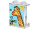 Part No: 87552pb114  Name: Panel 1 x 2 x 2 with Side Supports - Hollow Studs with Giraffe, Sun, and Leaves Pattern (Sticker) - Set 31147