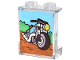 Part No: 87552pb118  Name: Panel 1 x 2 x 2 with Side Supports - Hollow Studs with Motorcycle, Reddish Brown Road, and Green Bushes Pattern (Sticker) - Set 31147