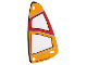 Part No: 93383  Name: Plastic Triangle 6 x 12 Sail with Orange and Red Pattern