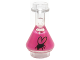 Part No: 93549pb06  Name: Minifigure, Utensil Bottle, Erlenmeyer Flask with Molded Magenta Fluid and Printed Black Fly Pattern