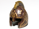 Part No: 10054pb02  Name: Minifigure, Headgear Helmet Castle with Cheek Protection and Comb with Gold Icons Pattern (King Theoden)