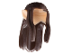 Part No: 100953pb01  Name: Minifigure, Hair Long Wavy with Braid and Molded Hard Plastic Light Nougat Elf Ears Pattern - Flexible Rubber