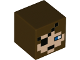 Part No: 19729pb027  Name: Minifigure, Head, Modified Cube with Pixelated Light Nougat Face, Blue Eye, and Black Eye Patch Pattern (Minecraft Pirate)