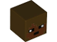 Part No: 19729pb038  Name: Minifigure, Head, Modified Cube with Pixelated Reddish Brown Face and Black Eyes and Mouth Pattern (Minecraft Archaeologist)