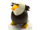 Part No: 25338c01pb01  Name: Body Angry Birds Mighty Eagle with Fixed Flexible Rubber Bright Light Orange Beak and Printed Eyes, Black Tail Feathers, White Head, and Bright Light Orange Feet Pattern