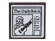 Part No: 3068pb2069  Name: Tile 2 x 2 with Newspaper Minifigure Playing Acoustic Guitar and 'The Daily Brick' Pattern (Sticker) - Set 10308