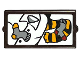 Part No: 60602pb17  Name: Glass for Window 1 x 2 x 3 with Black and Bright Light Orange Striped Scarf, Light Bluish Gray Socks, and White Shirt Pattern (Sticker) - Set 76405