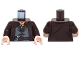 Part No: 973pb1139c01  Name: Torso LotR Coat with Evenstar Pendant, Double Button Shirt and Belt Pattern (Aragorn) / Dark Brown Arms / Light Nougat Hands