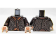 Part No: 973pb1545c01  Name: Torso LotR Coat Tattered with 2 Buttons, Dotted Leaves Pattern / Dark Brown Arms / Light Nougat Hands