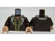 Part No: 973pb1553c01  Name: Torso LotR Coat with Tan Fur Trim and 2 Shirts Pattern / Dark Brown Arms / Light Nougat Hands