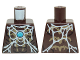 Part No: 973pb1636  Name: Torso Chima Bare Chest with Spider Web, Dark Tan Spider and Blue Round Jewel (Chi) Pattern
