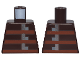 Part No: 973pb5561  Name: Torso Pixelated Armor with Reddish Brown Stripes and Silver and Dark Bluish Gray Buckles Pattern