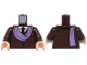 Part No: 973pb5770c01  Name: Torso Robe over White Shirt, Black Tie, Medium Lavender Turban Pattern / Dark Brown Arms / Light Nougat Hands