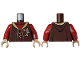 Part No: 973pb6220c01  Name: Torso Hoodie with Gold Trim, Copper Laces and Golden Snitch over Dark Red Sweater Pattern / Dark Red Arms / Dark Tan Hands