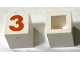 Part No: Mx1011Apb43  Name: Modulex, Tile 1 x 1 (no internal lining) with Red Number 3 Pattern