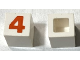 Part No: Mx1011Apb44  Name: Modulex, Tile 1 x 1 (no internal lining) with Red Number 4 Pattern