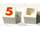 Part No: Mx1011Apb45  Name: Modulex, Tile 1 x 1 (no internal lining) with Red Number 5 Pattern