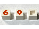 Part No: Mx1011Apb46  Name: Modulex, Tile 1 x 1 (no internal lining) with Red Number 6 / 9 Pattern