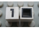 Part No: Mx1011Bpb27  Name: Modulex, Tile 1 x 1 with Black '1' Pattern (with black lining on sides only)