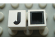 Part No: Mx1011Cpb10  Name: Modulex, Tile 1 x 1 with Black 'J' Pattern (with black lining on top and sides)