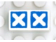 Part No: Mx1021Apb70  Name: Modulex, Tile 1 x 2 with Blue Crosses Diagonal Pattern