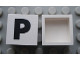 Part No: Mx1022Apb080  Name: Modulex, Tile 2 x 2 (no Internal Supports) with Black Capital Letter P Pattern