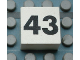 Part No: Mx1022Apb146  Name: Modulex, Tile 2 x 2 (no Internal Supports) with Black Calendar Week Number 43 Pattern