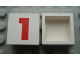 Part No: Mx1022Apb223  Name: Modulex, Tile 2 x 2 (no Internal Supports) with Red Number 1 Pattern