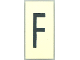 Part No: Mx1042pb16  Name: Modulex, Tile 2 x 4 with Dark Gray Capital Letter F Pattern (Thin Font)