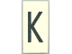 Part No: Mx1042pb22  Name: Modulex, Tile 2 x 4 with Dark Gray Capital Letter K Pattern (Thin Font)