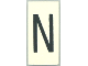 Part No: Mx1042pb24  Name: Modulex, Tile 2 x 4 with Dark Gray Capital Letter N Pattern (Thin Font)