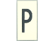Part No: Mx1042pb26  Name: Modulex, Tile 2 x 4 with Dark Gray Capital Letter P Pattern (Thin Font)