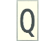 Part No: Mx1042pb27  Name: Modulex, Tile 2 x 4 with Dark Gray Capital Letter Q Pattern (Thin Font)
