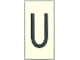 Part No: Mx1042pb31  Name: Modulex, Tile 2 x 4 with Dark Gray Capital Letter U Pattern (Thin Font)