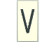 Part No: Mx1042pb32  Name: Modulex, Tile 2 x 4 with Dark Gray Capital Letter V Pattern (Thin Font)