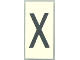 Part No: Mx1042pb33  Name: Modulex, Tile 2 x 4 with Dark Gray Capital Letter X Pattern (Thin Font)