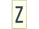 Part No: Mx1042pb35  Name: Modulex, Tile 2 x 4 with Dark Gray Capital Letter Z Pattern (Thin Font)