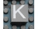 Part No: Mx1022Apb011  Name: Modulex, Tile 2 x 2 (no Internal Supports) with White Capital Letter K Pattern